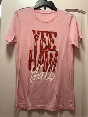 Pink 'Yee Haw Y'all' Short Sleeve Graphic Tee